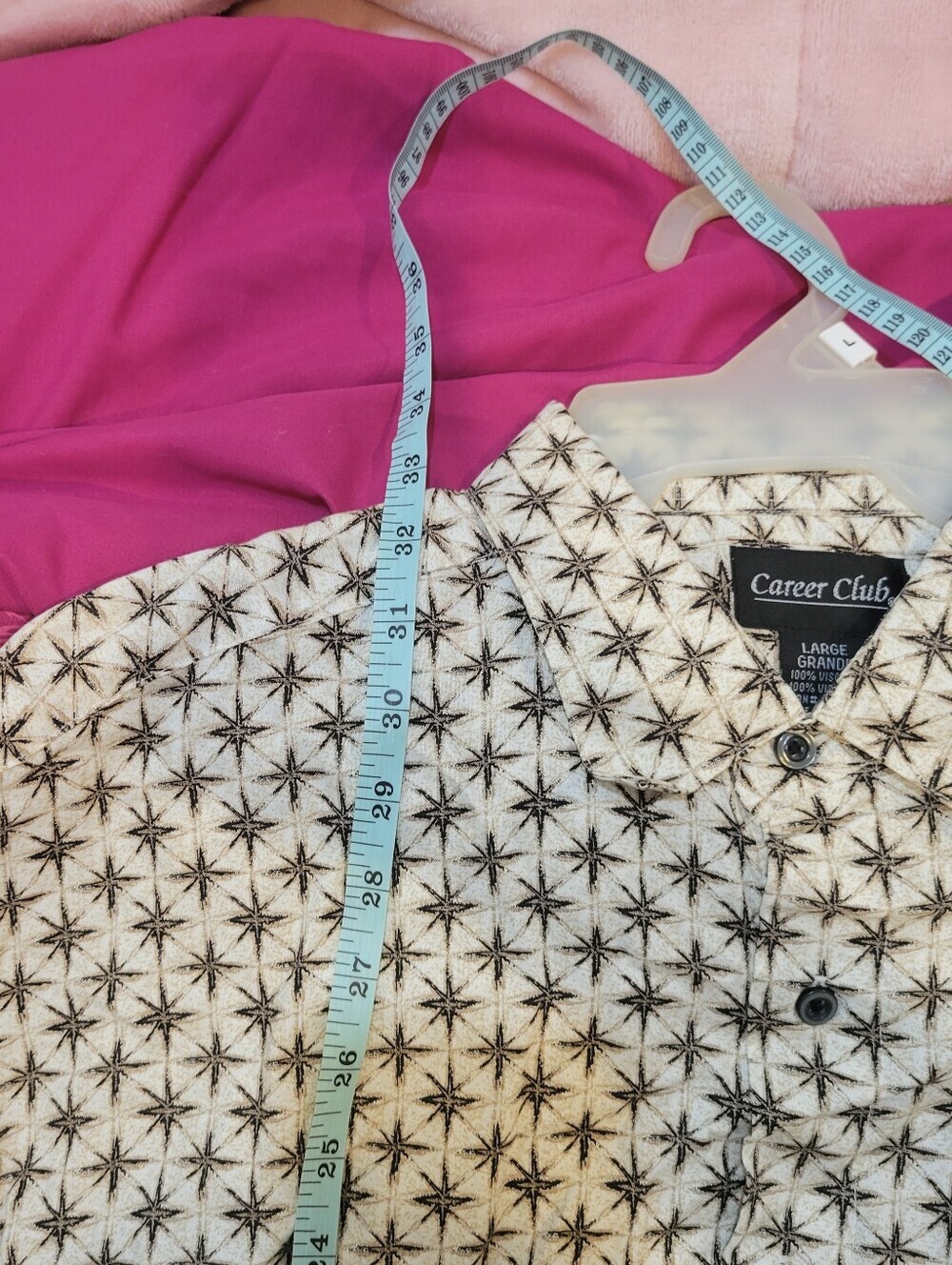 NWT Charter Club Casual Button Up Geometric Print Short Sleeve Large - Picture 10 of 11